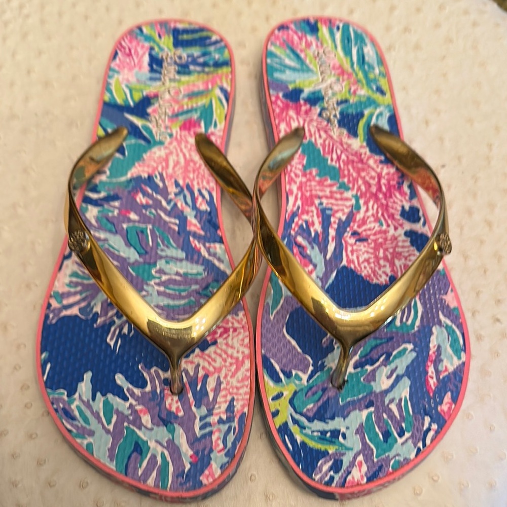 Lily Pulitzer flip flops, size 9/10, very gently worn, great condition!
